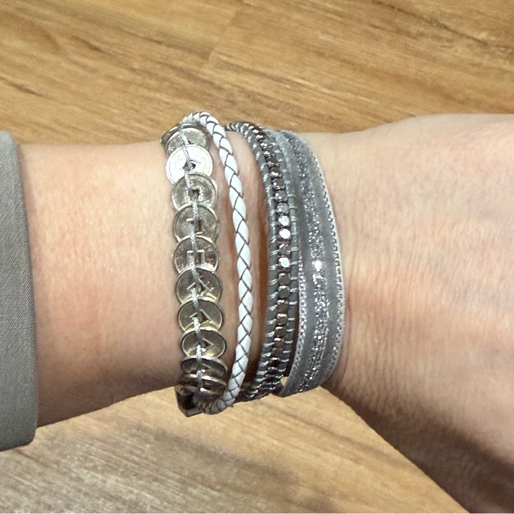 Victoria Emerson Silver and Gray Multi-Strand Bracelet - Picture 2 of 3